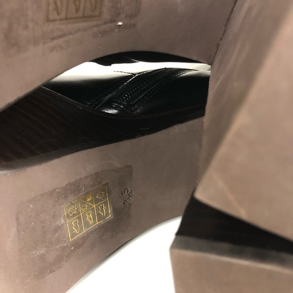 Jeffrey Campbell Mexique Platform Ankle Retro Boho Boots Glossy Black Sz 8.5 - Picture 9 of 9